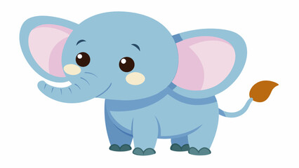 a cute baby elephant cartoon vector 