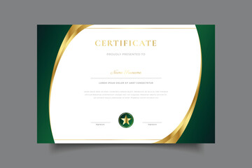 certificate template with golden background