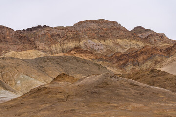 Colorful desert landscape views on Artist's Drive in Death Valley national park
