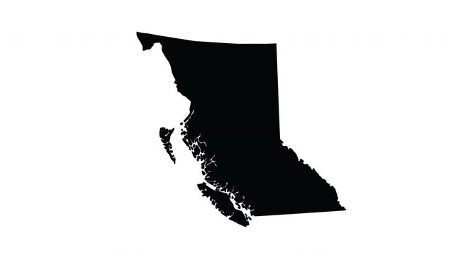 animation forming a map of british columbia in canada