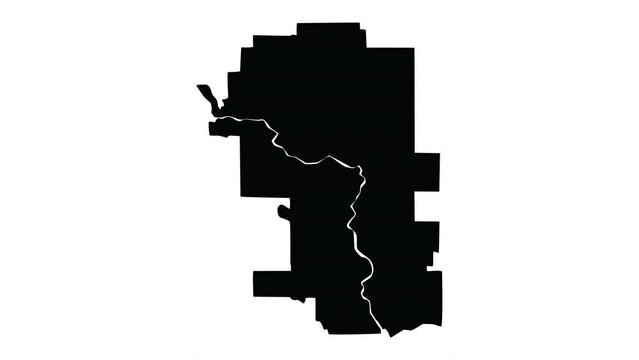animation forming a map of Calgary in canada