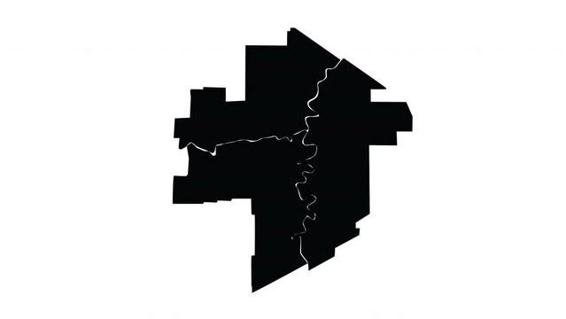 animation forming a map of Edmonton in canada