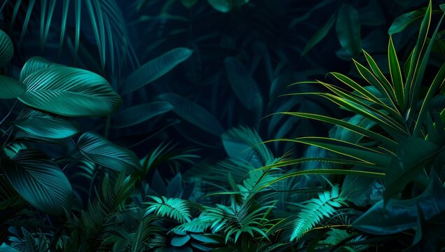 night time photography of plants in the style of hyper realistic Generative AI
