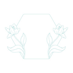 Decorative, spring frame with tulip flowers.Vector graphics.