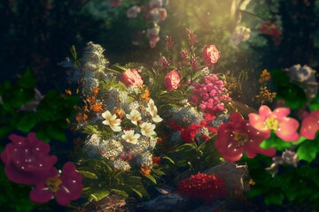 Obraz na płótnie Canvas realms composition, flower in bloom