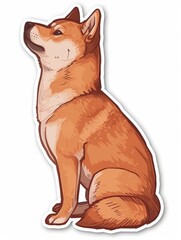 A cheerful Shiba Inu sticker, highlighting the compact and alert nature of this friendly canine.