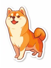 Warm and inviting, the Shiba Inu sticker showcases the breed's cheerful and friendly demeanor.