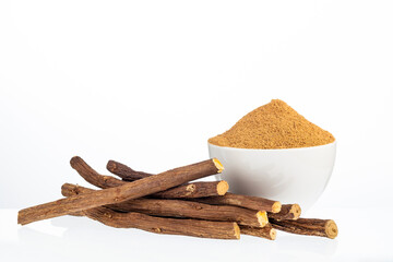 Glycyrrhiza glabra - Organic dried licorice sticks with powder