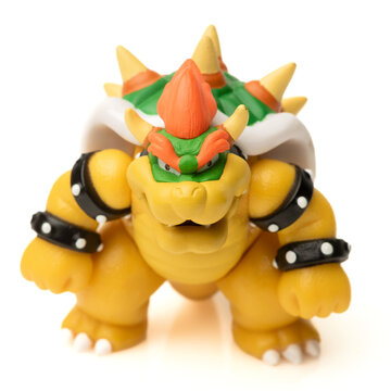 Supermario Bros character BOWSER figurine on white background