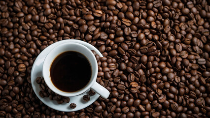 Fototapeta premium Image full of unique Arabica coffee beans In the close-up shooting angle