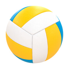 Volleyball ball blue yellow color. 3d render