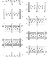 Vector seamless pattern of hand drawn doodle sketch outline fence isolated on white background