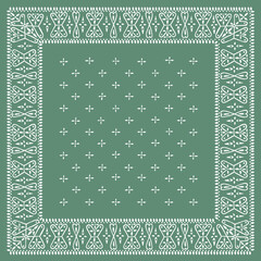 Vintage Jade Green Bandana Square Print