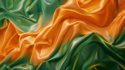 green and orange wavy background generative ai