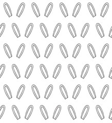 Vector seamless pattern of hand drawn doodle sketch rabbit bunny ears isolated on white background
