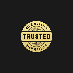 Trusted label or trusted stamp vector isolated. Best Trusted label for product packaging design, banner, and more about Trusted product.