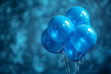 Floating Blue Balloons in the Air