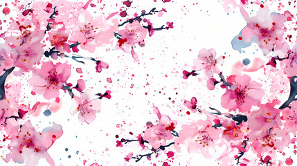 Seamless cherryblossom pattern tile background