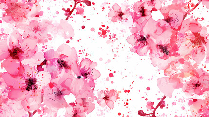 Seamless cherryblossom pattern tile background