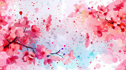 Seamless cherryblossom pattern tile background