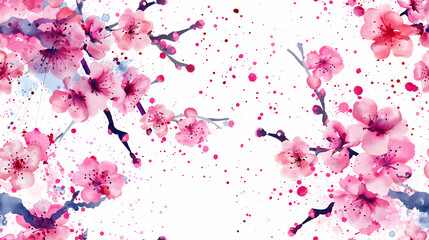 Seamless cherryblossom pattern tile background