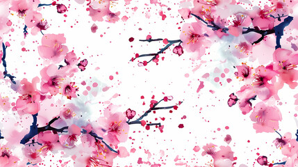 Seamless cherryblossom pattern tile background