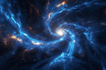 Abstract space nebula with swirling patterns and luminous stars