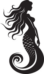 Celestial Siren Vector Logo of a Graceful Mermaid Enchanted Euphony Mermaid Vector Logo Symphony