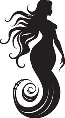 Majestic Mermaid Monogram Vector Logo Elegance Oceanic Opal Vector Logo Featuring a Beautiful Mermaid