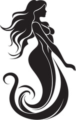 Ephemeral Enigma Mermaid Vector Logo Delight Aquatic Aura Vector Logo of a Captivating Mermaid