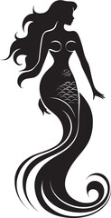 Deep Sea Divinity Mermaid Emblem Design Ephemeral Elegance Vector Mermaid Icon