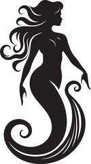 Sublime Sea Sprite Vector Logo with Enchanting Mermaid Aqua Allegory Mermaid Vector Logo Perfection