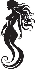 Majestic Mermaid Melody Mermaid Vector Logo in Oceanic Bliss Aqua Aria Vector Logo with Lustrous Beauty