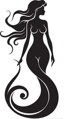 Sublime Sea Sprite Vector Logo Featuring a Beautiful Mermaid Aqua Allegory Mermaid Vector Logo Perfection