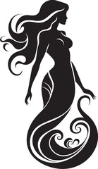 Marine Melody Vector Mermaid Logo with Ephemeral Beauty Sapphire Siren Vector Logo of a Captivating Mermaid
