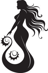Sapphire Siren Vector Logo of a Captivating Mermaid Tritons Treasure Mermaid Vector Logo Delight