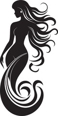 Ethereal Mermaid Melody Vector Logo Icon Tranquil Tides Mermaid Vector Symbol