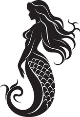 Majestic Marine Melody Mermaid Vector Logo Radiance Aqua Aurora Vector Logo with Enchanting Mermaid