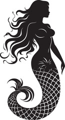 Abyssal Amour Mermaid Vector Logo in Nautical Wonder Cerulean Cascade Vector Logo with Mermaid Grace