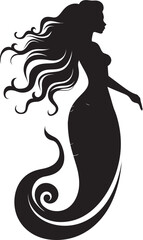 Celestial Mermaid Charm Logo Icon Design Nautical Nymph Essence Mermaid Vector Art