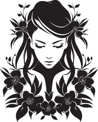 Floral Whispers Beautiful Witch Vector Design Witchs Bouquet Floral Decorated Emblem