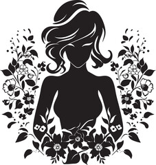 Mystical Bloom Floral Decorated Witch Vector Witchcraft Whispers Floral Vector Logo