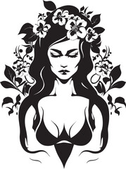 Blooming Charm Beautiful Witch Symbol Mystic Florals Floral Witch Emblem