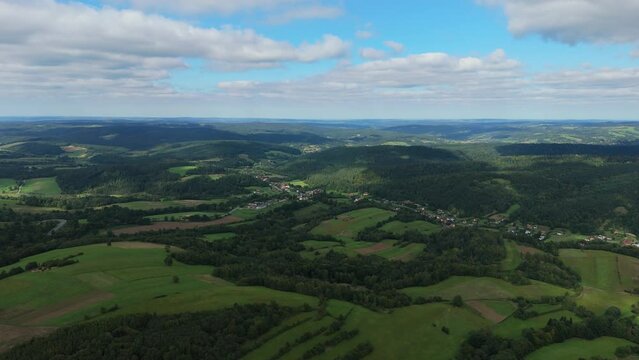 Beautiful Landscape Mountains Bieszczady Bircza Leszczawa Aerial View Poland