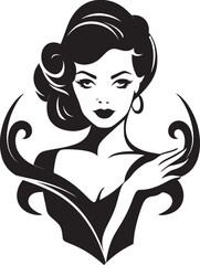 Empowered Executive Beautiful Woman Mascot Design Corporate Confidence Working Woman Emblem