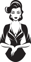 Career Chic Working Woman Vector Symbol Business Maven Mascot Logo of a Woman