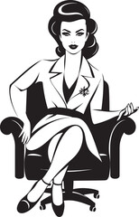 Career Couture Mascot Logo with a Woman Business Brilliance Working Woman Vector Icon