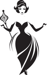 Office Diva Vector Icon of a Working Woman Empowered Executive Beautiful Woman Mascot Design