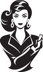 Entrepreneurial Essence Beautiful Woman Mascot Professional Power Working Woman Symbol