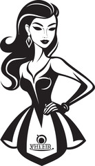 Career Chic Beautiful Woman Mascot Design Executive Excellence Working Woman Emblem